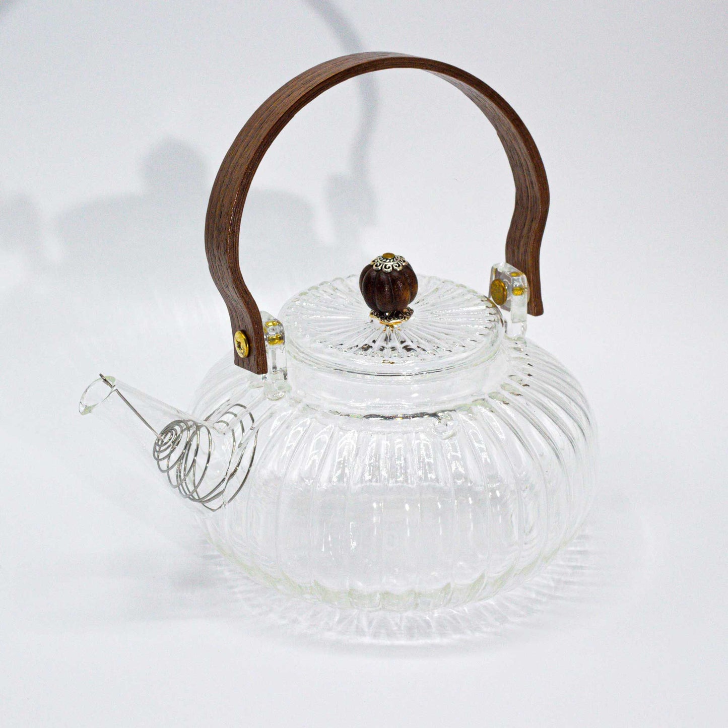 Glas-Teekanne mit Infuser - Clear Ribbed Pearl (850ml)