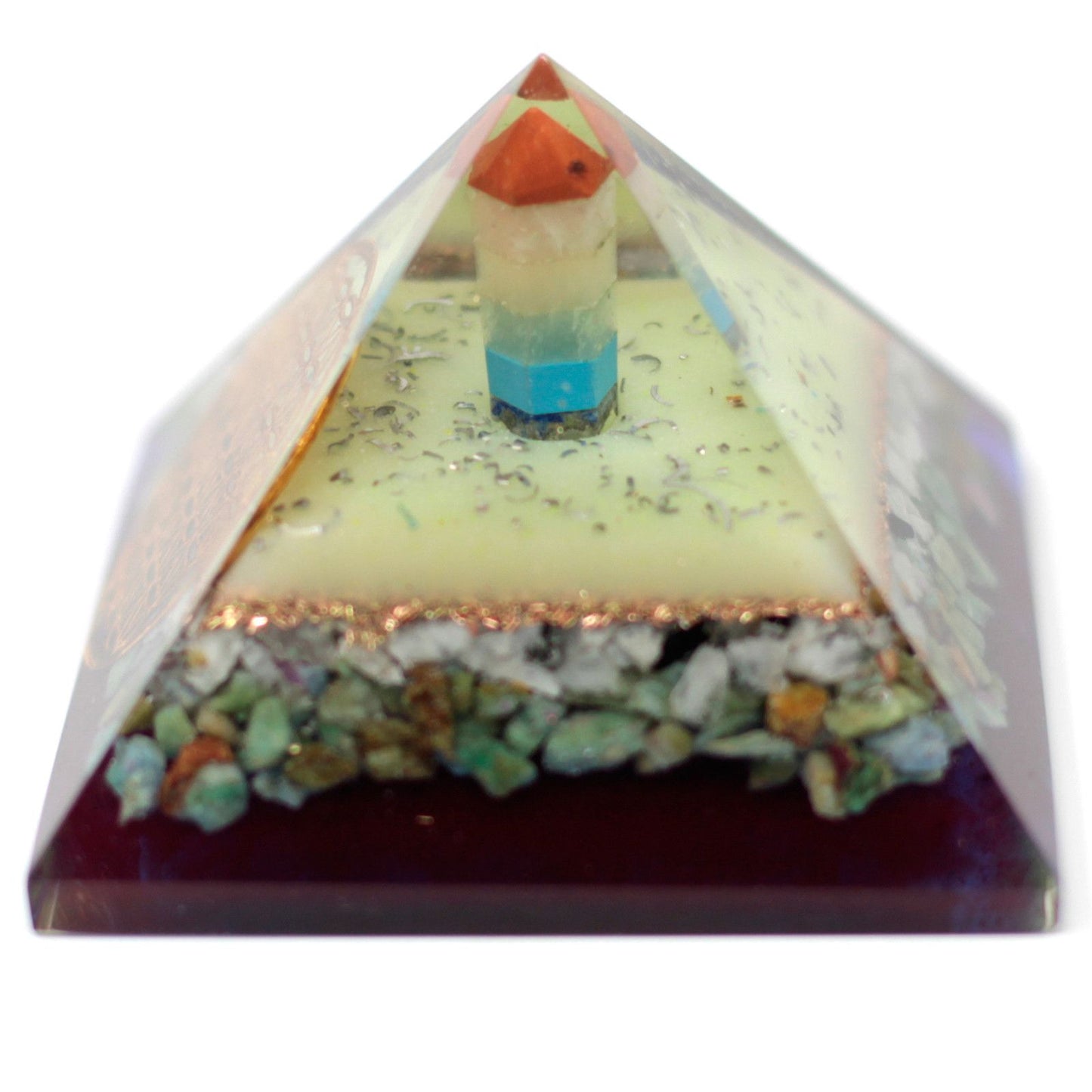Orgonit Pyramide 70mm - Blume des Lebens Symbol