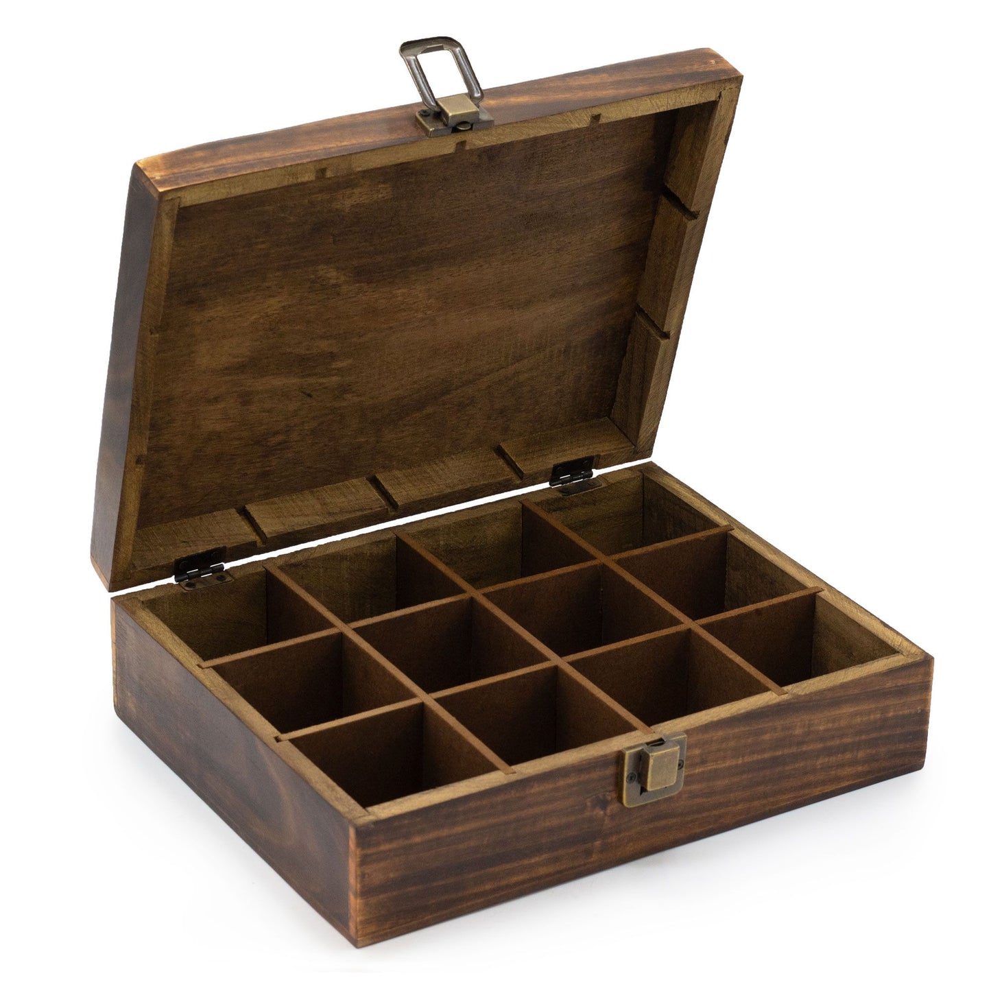 Geschnitzte Teebox aus Mangoholz (30x23x10cm)