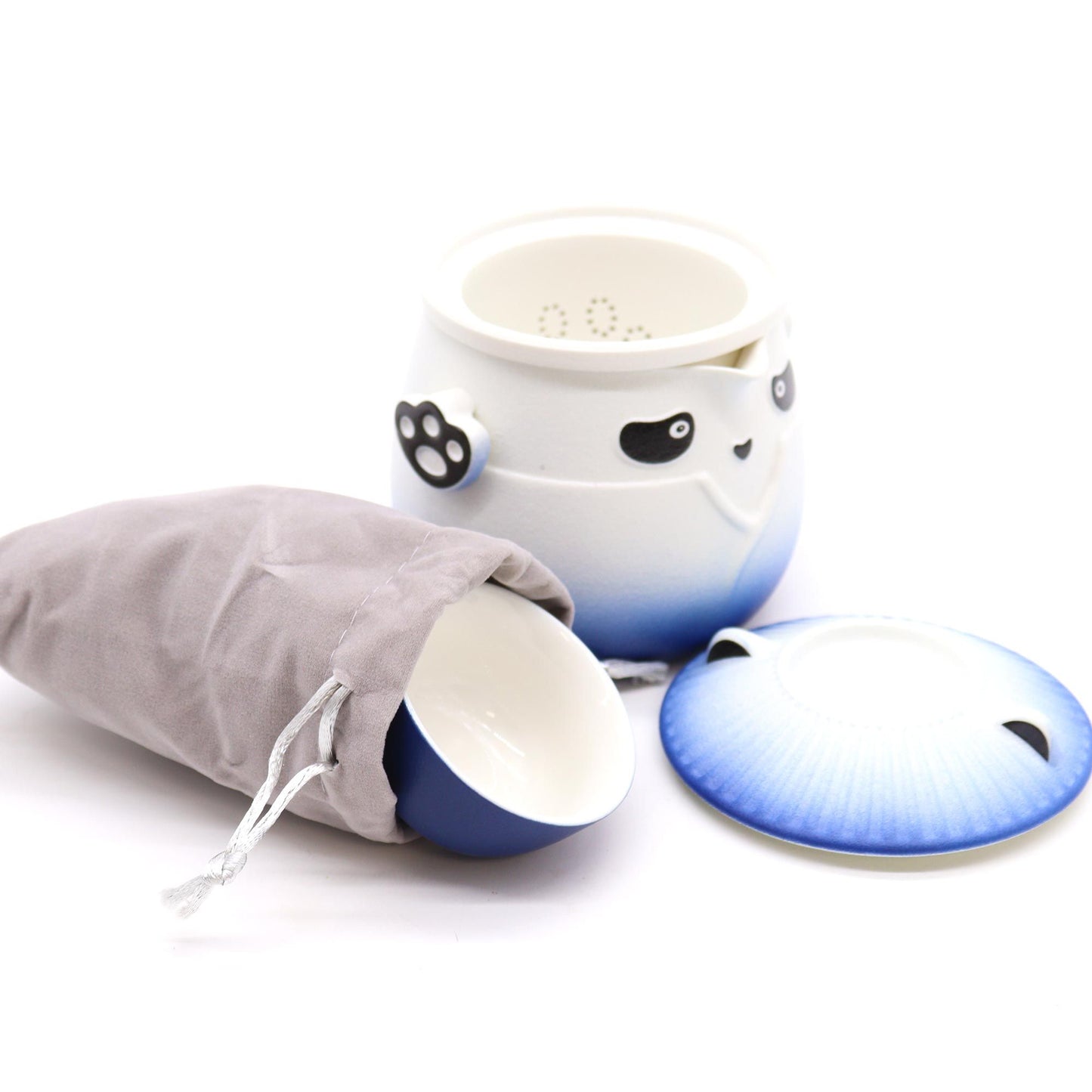 Panda Teekannen-Set - Reise-Set (Sky Blue)
