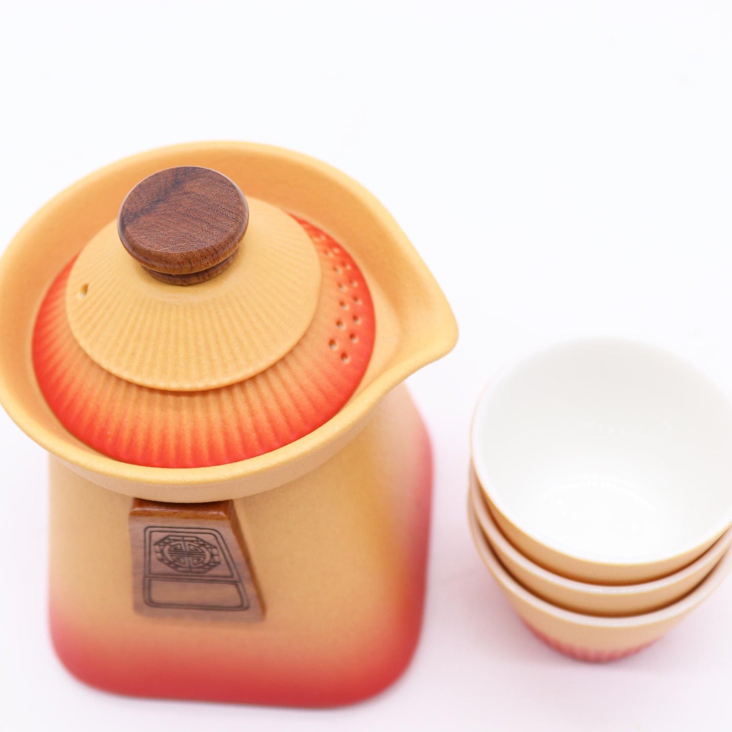 Teekannen-Set Tempel - Orange Earth