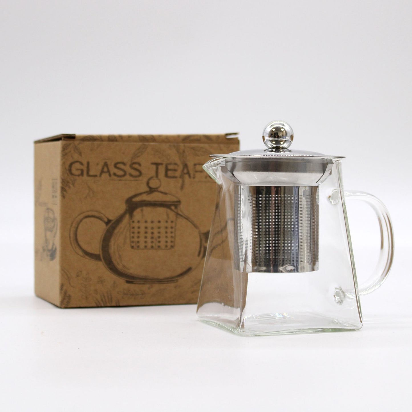 Glas-Teekanne mit Infuser - Tower Shape (350ml)
