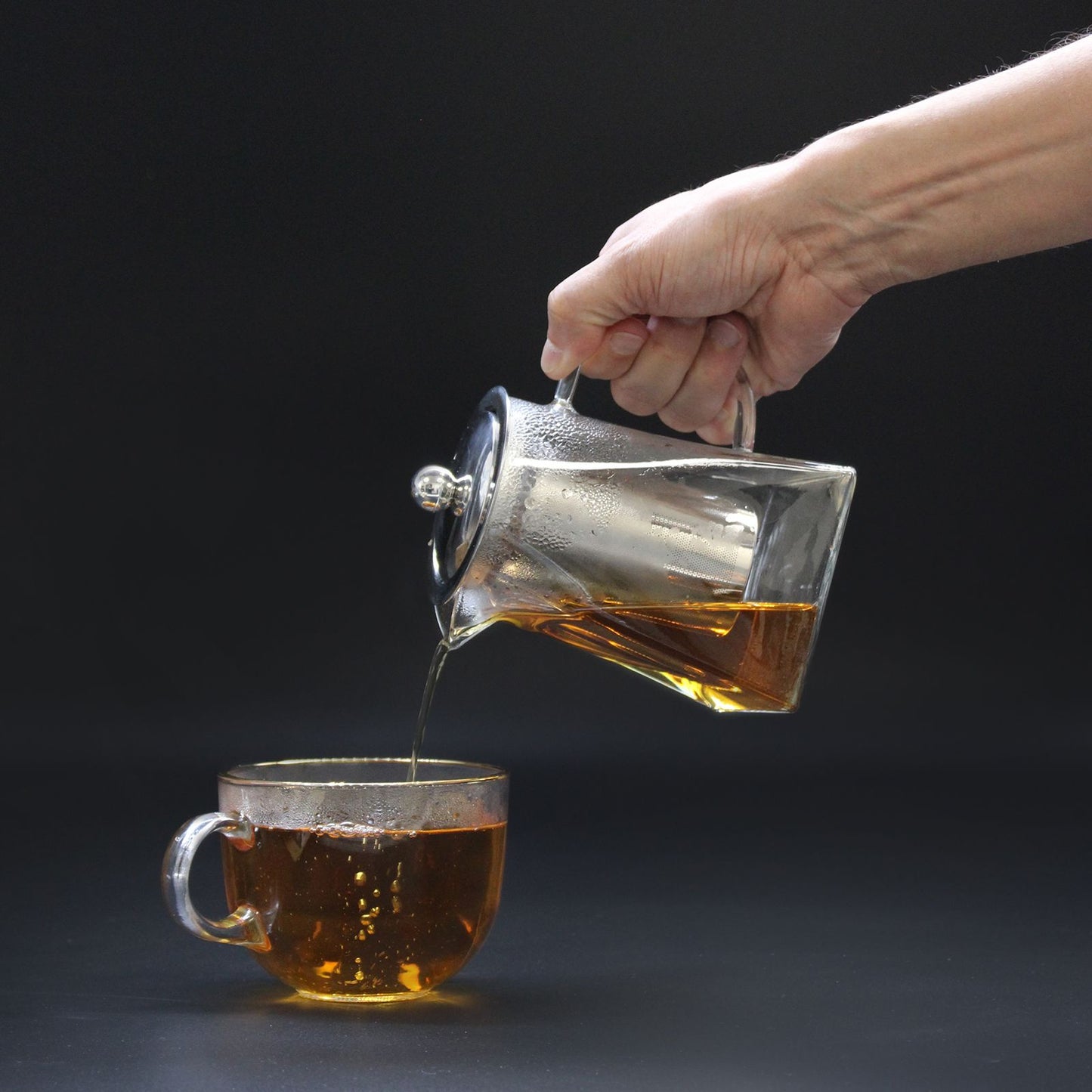 Glas-Teekanne mit Infuser - Tower Shape (350ml)