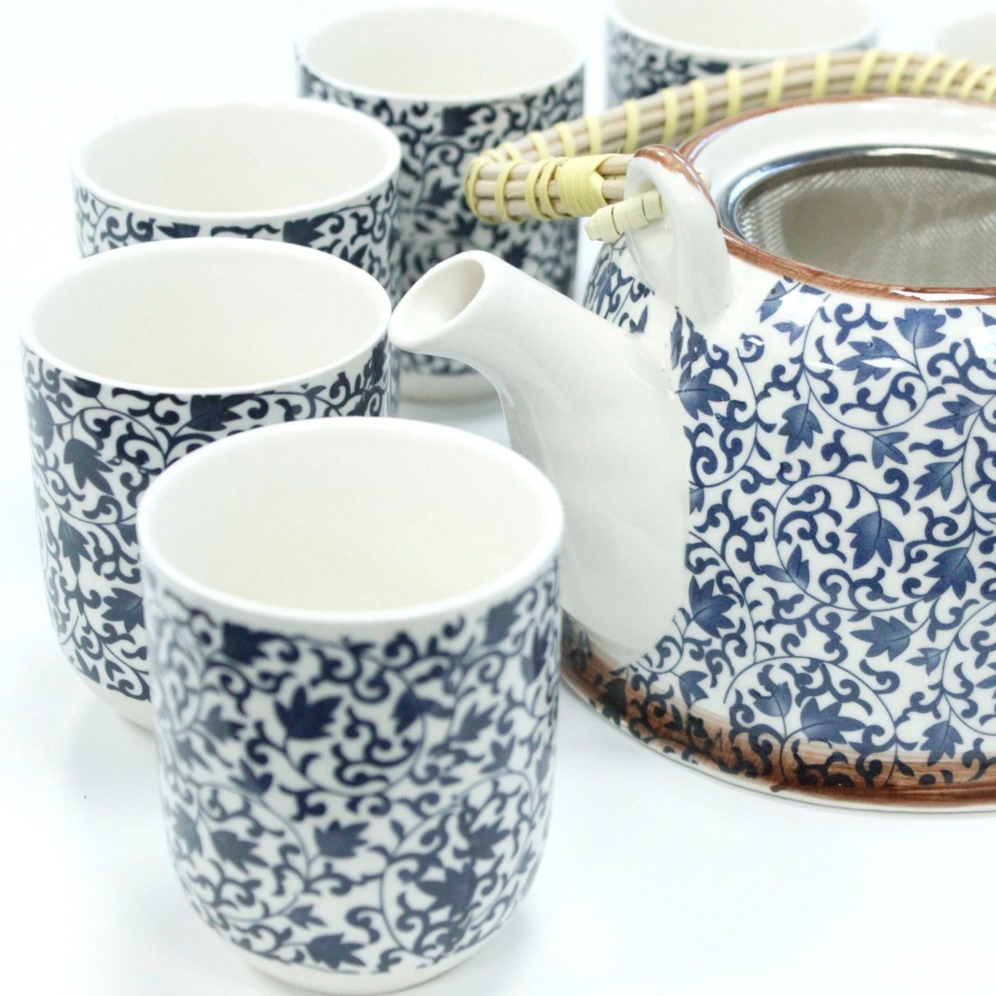 Herbal Teapot Set - Blaues Muster (850ml)