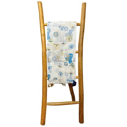 Nomad Sari Pario - Weiß, Blau & Gold mit Böser-Blick-Motiv