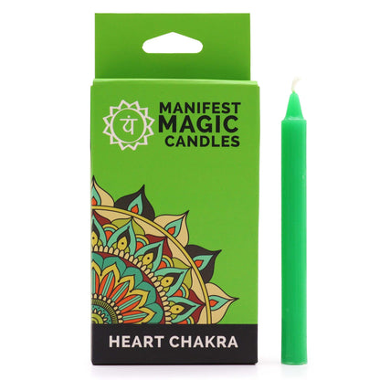 Manifestationskerzen „Herz-Chakra“ (12er-Pack)