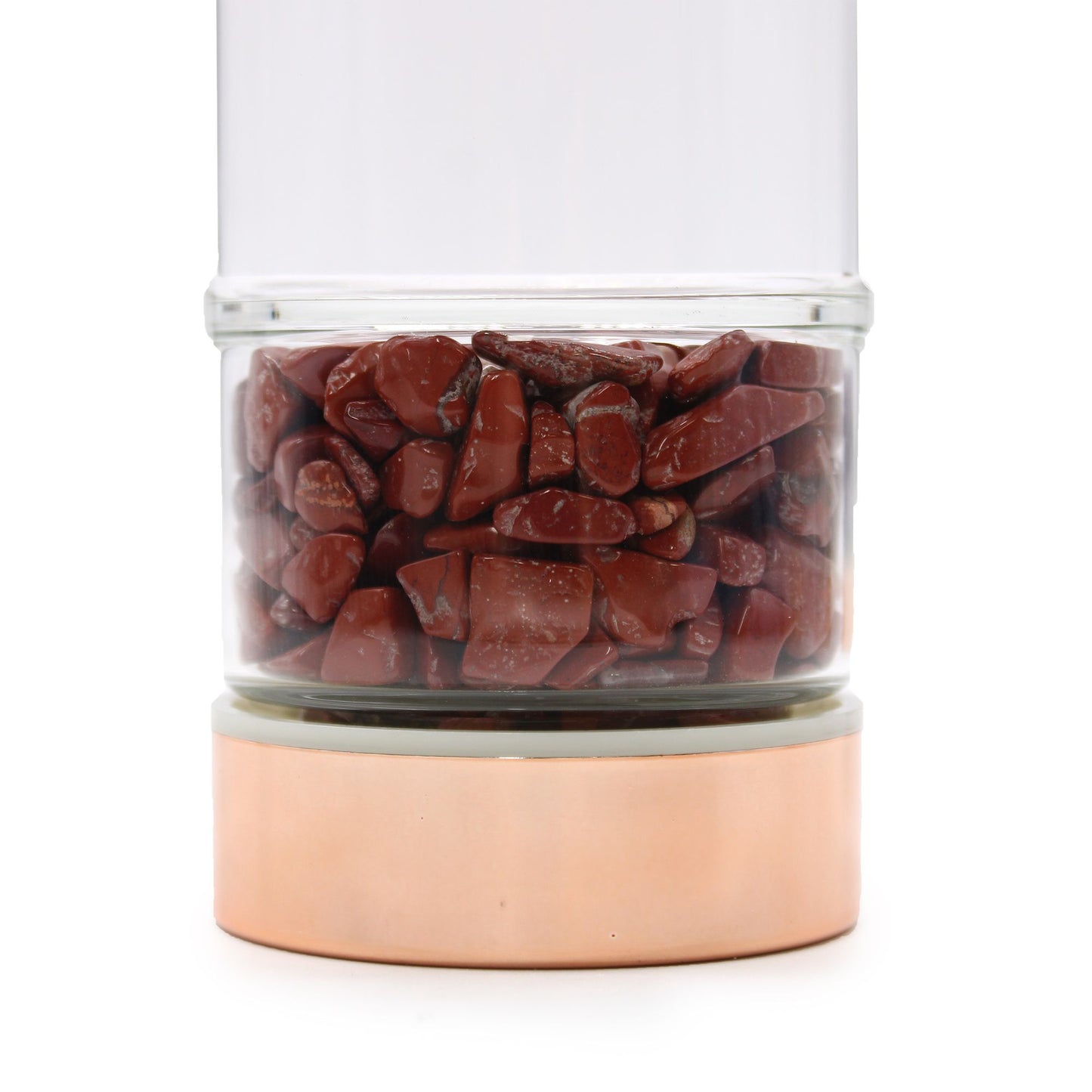 Trinkflasche Glas-Tee-Infuser mit rotem Jaspis - Rose Gold (500ml)