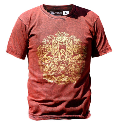 T-Shirt (XL) Stone Washed - Hamsa - Maroon