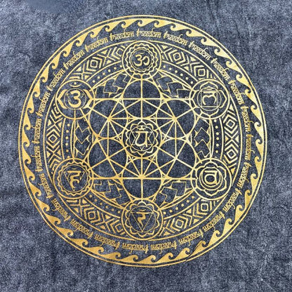 T-Shirt (L) Stone Washed - Chakra - Dunkelgrau