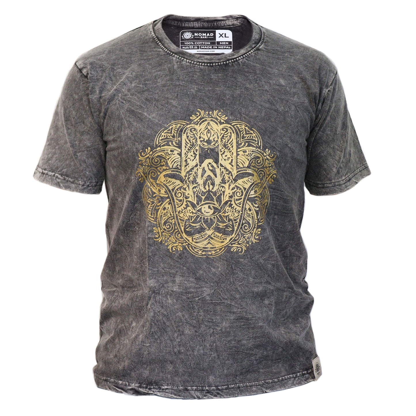 T-Shirt (XL) Stone Washed - Hamsa - Dunkelgrau