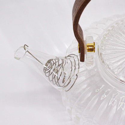 Glas-Teekanne mit Infuser - Clear Ribbed Pearl (850ml)