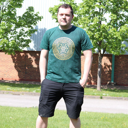 T-Shirt (XL) Stone Washed - Chakra - Grün