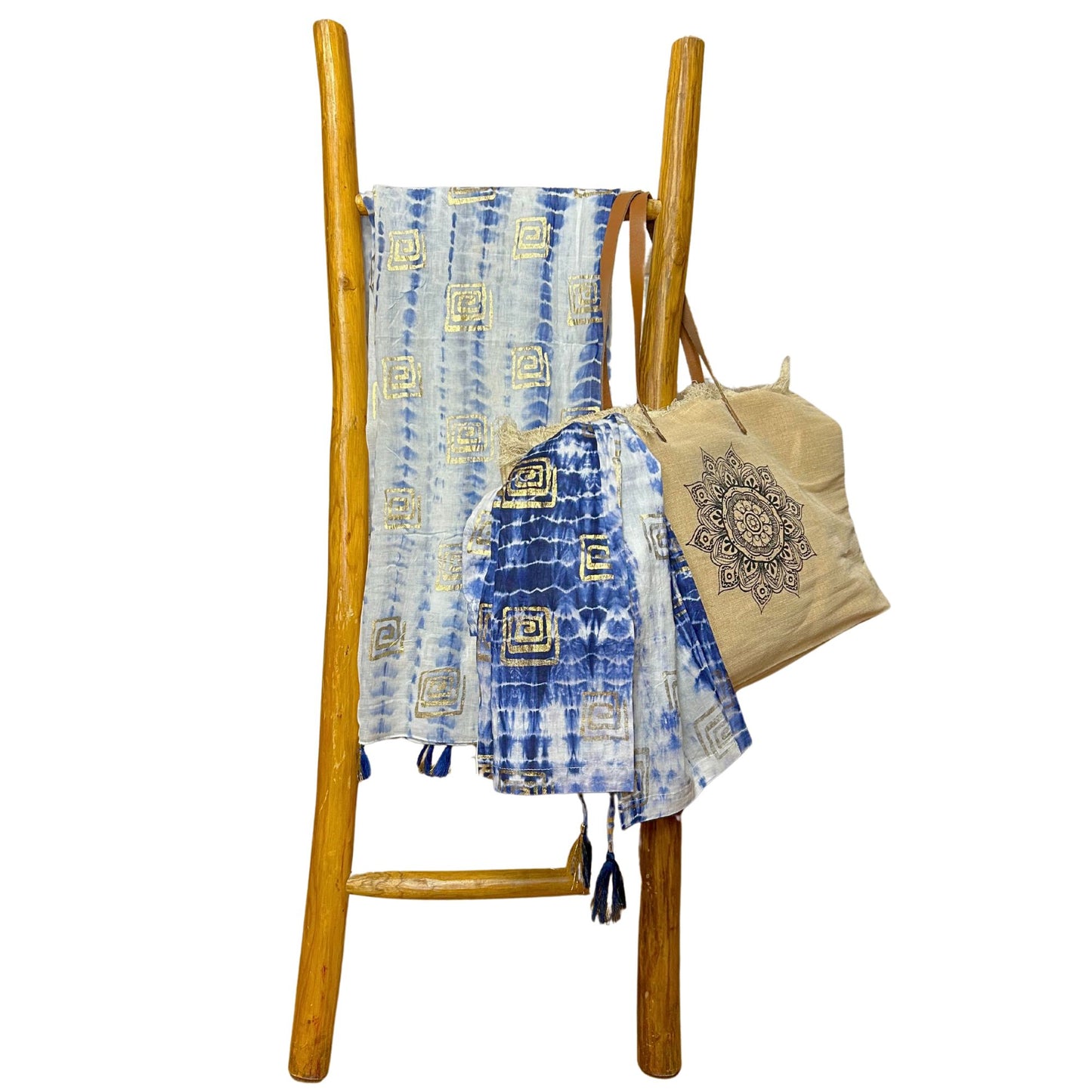 Nomad Sari Pario - Blaues Tie-Dye & Blockprint