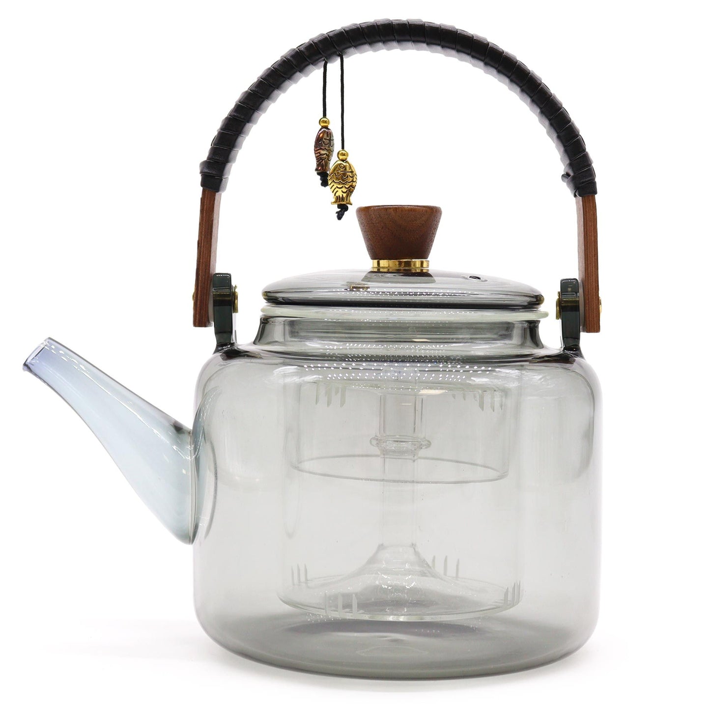 Glas-Teekanne mit Siebsystem - Charcoal (1000ml)