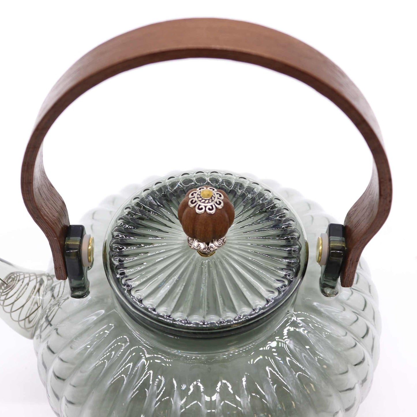 Glas-Teekanne mit Infuser - Charcoal Ribbed Pearl (950ml)