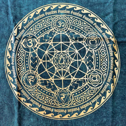 T-Shirt (L) Stone Washed - Chakra - Grün