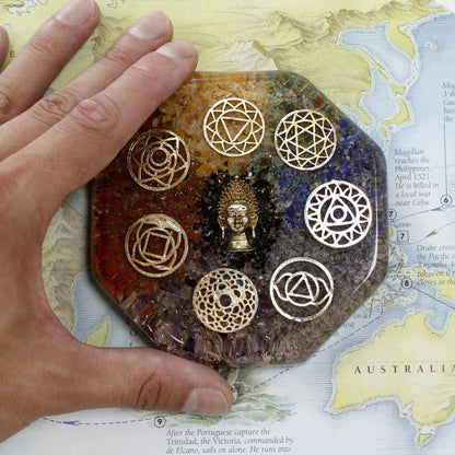 Orgonit-Schreibtisch-Zierobjekt „Buddha Chakra“ (Groß)