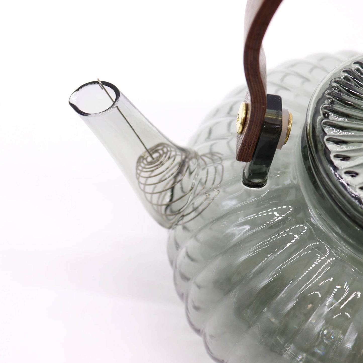 Glas-Teekanne mit Infuser - Charcoal Ribbed Pearl (950ml)