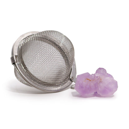 Teesieb mit Amethyst-Cluster