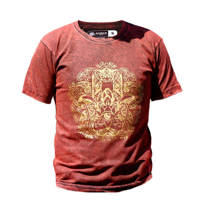 T-Shirt (S) Stone Washed - Hamsa - Maroon