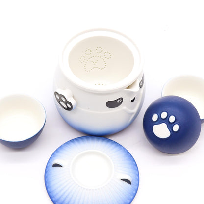 Panda Teekannen-Set - Reise-Set (Sky Blue)