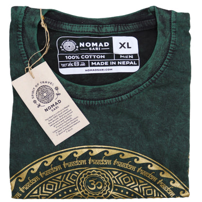 T-Shirt (XL) Stone Washed - Chakra - Grün