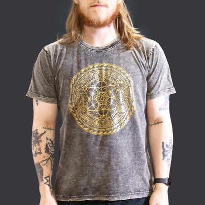 T-Shirt (L) Stone Washed - Chakra - Dunkelgrau