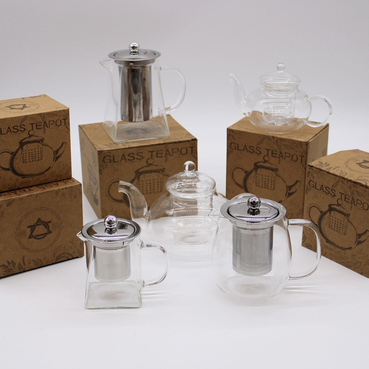 Glas-Teekanne mit Infuser - Round Pearl (800ml)