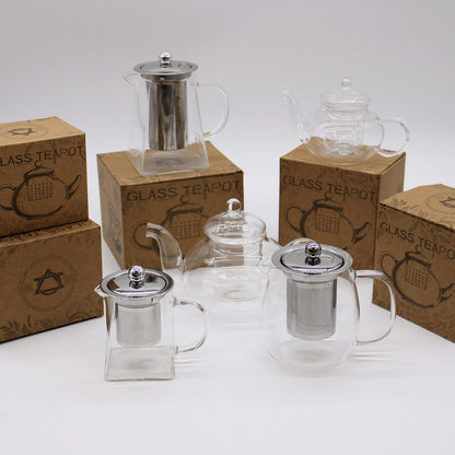 Glas-Teekanne mit Infuser - Round Pearl (800ml)