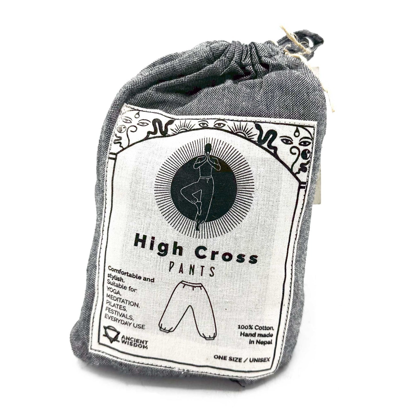 Graue Yoga- und Festivalhose - High Cross Himalayan-Druck