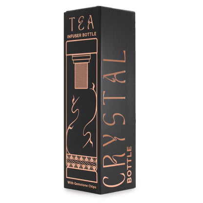 Trinkflasche Glas-Tee-Infuser mit Onyx - Rose Gold (500ml)