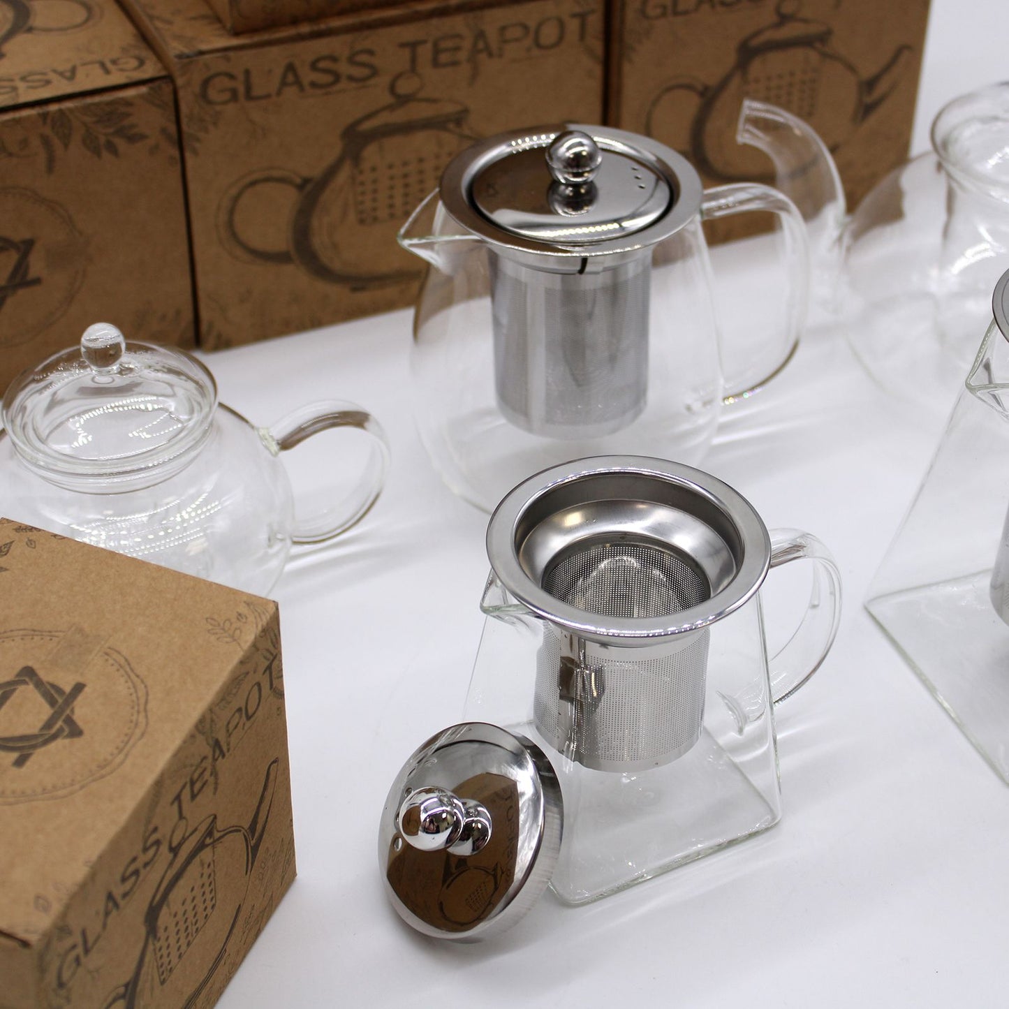 Glas-Teekanne mit Infuser - Round Pearl (800ml)