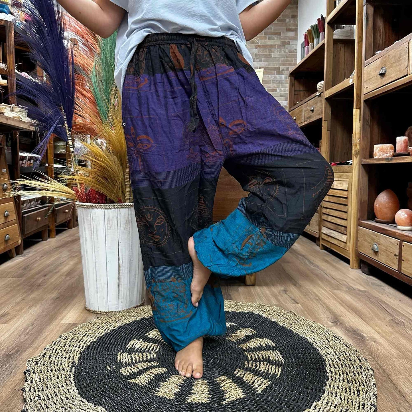 Lila Yoga- und Festivalhose - High Cross Himalayan-Druck