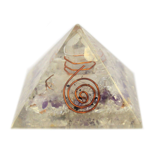 Orgonit Pyramide 55mm - Edelstein-Splitter und Kupfer