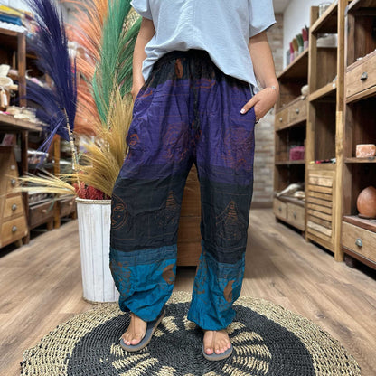 Lila Yoga- und Festivalhose - High Cross Himalayan-Druck