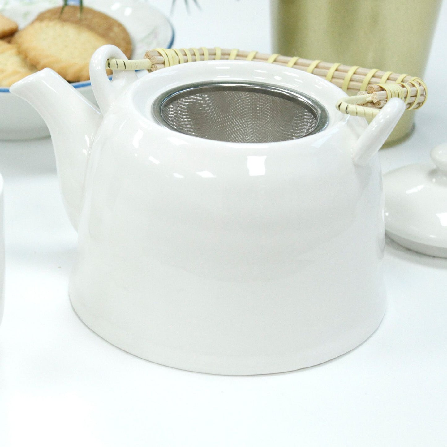 Herbal Teapot Set - Klassisch Weiß (850ml)