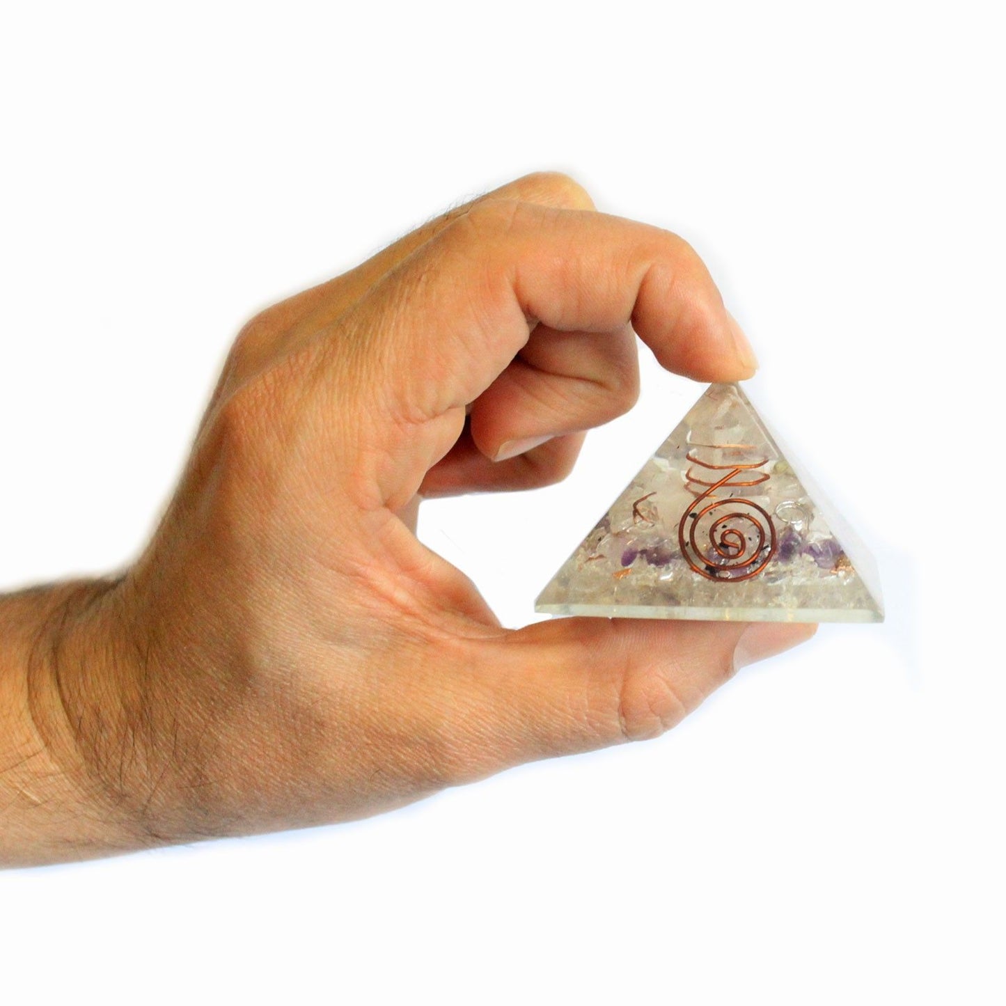 Orgonit Pyramide 55mm - Edelstein-Splitter und Kupfer