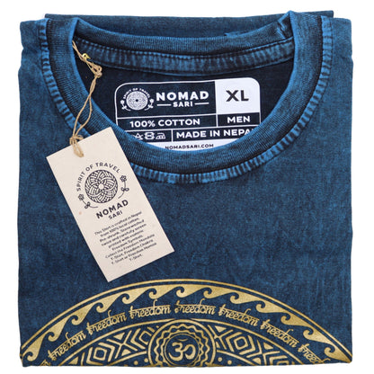 T-Shirt (XL) Stone Washed - Chakra - Blau
