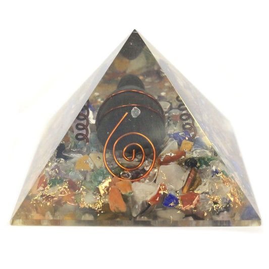 Orgonit Pyramide 60mm - Edelstein-Splitter, Kupfer, Schildkröte