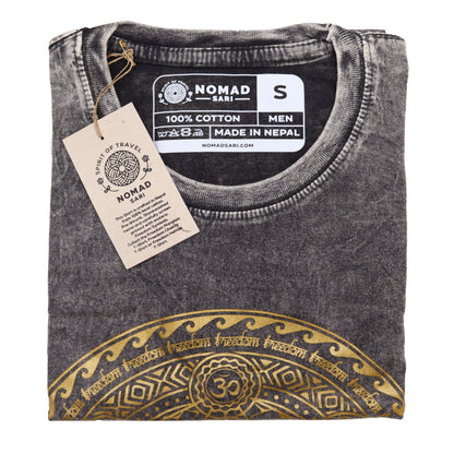 T-Shirt (S) Stone Washed - Chakra - Dunkelgrau