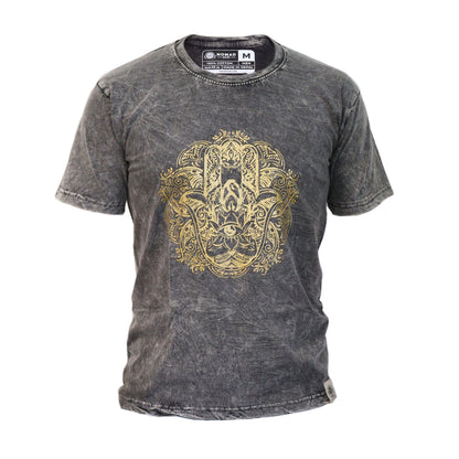 T-Shirt (M) Stone Washed - Hamsa - Dunkelgrau