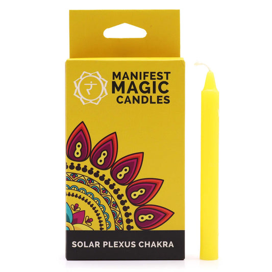 Manifestationskerzen „Solarplexus-Chakra“ (12er-Pack)