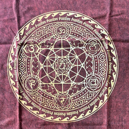 Large Stone Washed Teashirt - Chakra - Maroon
