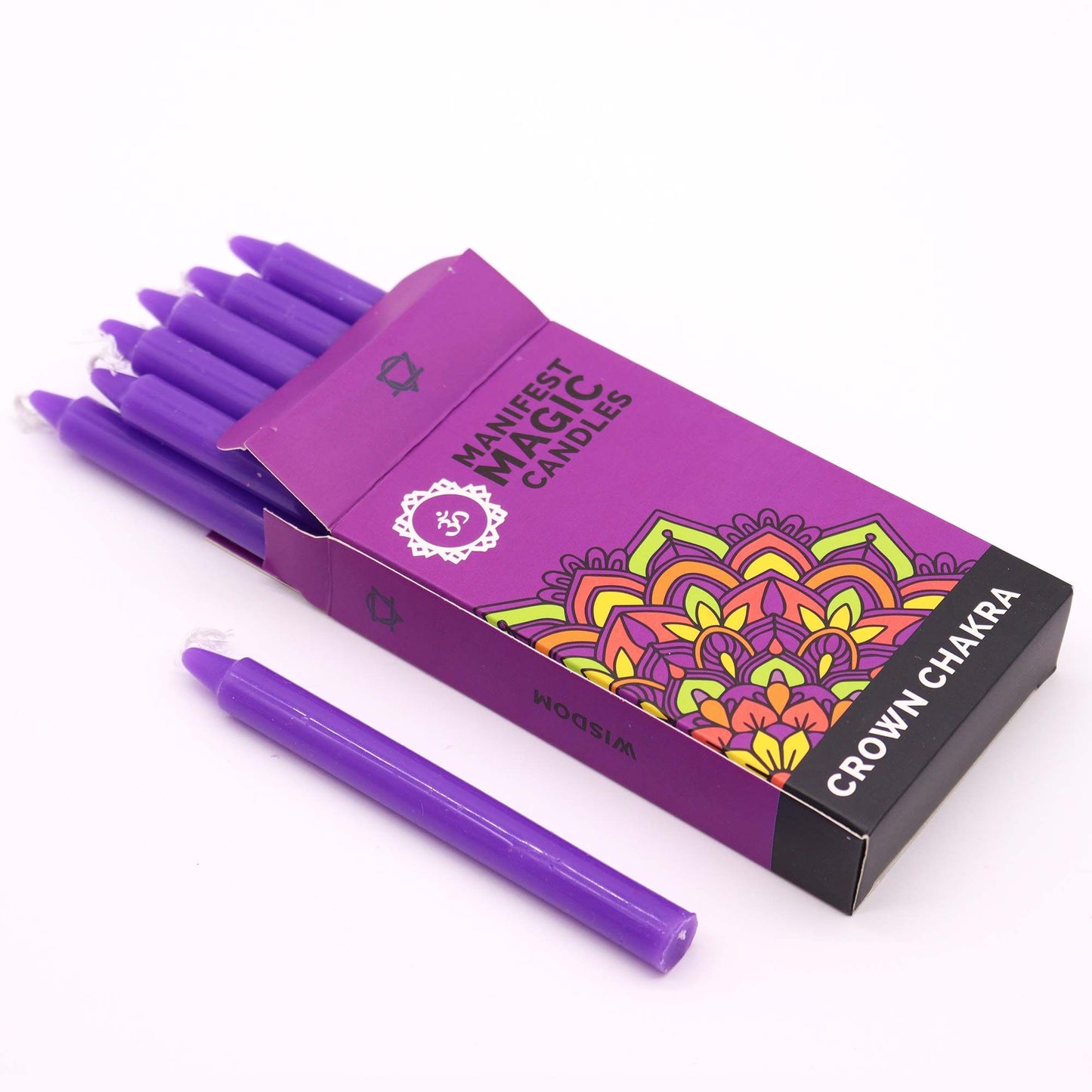 Manifestationskerzen „Kronenchakra“ (12er-Pack)