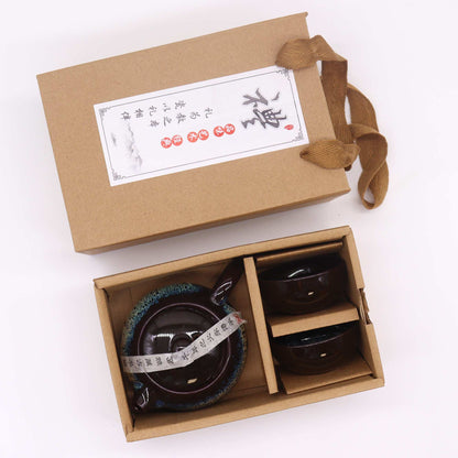 Herbal Teapot Set - Schwarze Glasur (200ml)