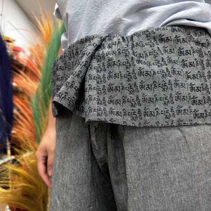 Graue Yoga- und Festivalhose - Thai Fisherman Mandala Mantra