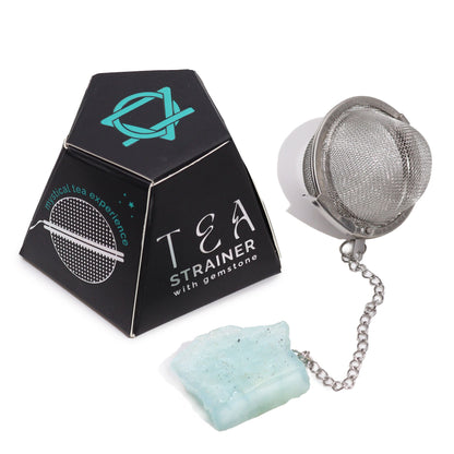 Teesieb mit Aquamarin