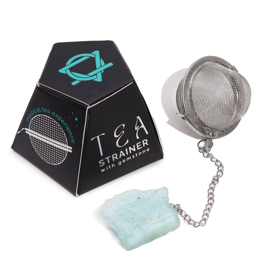 Teesieb mit Aquamarin