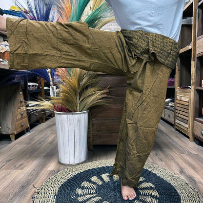 Orange Yoga- und Festivalhose - Thai Fisherman Mandala Mantra