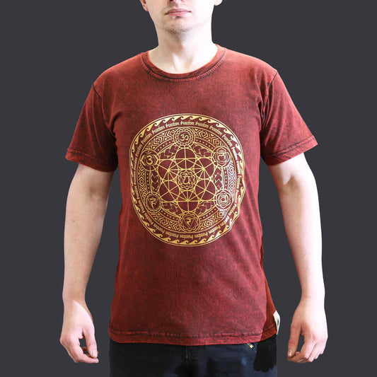 T-Shirt (S) Stone Washed - Chakra - Maroon